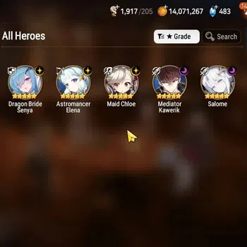 Epic Seven Accounts Starter Global|Starter 5ML (Salome, DBSenya, AElena, MChloe, MKawerik)|PoH+Bless ON|Stove Unverif(ES724Z)