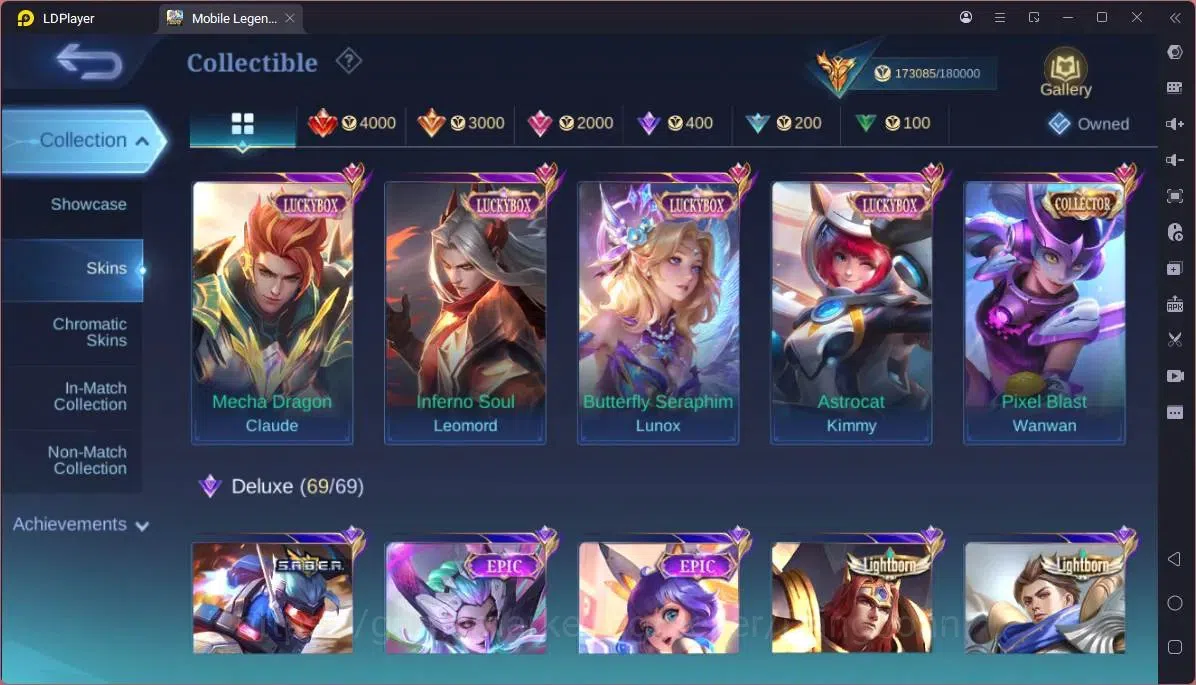 Mobile Legends: Bang Bang Accounts GLOBAL Hero 132 Skin 476|Legend Gusion,Lunox|JJK X image 2