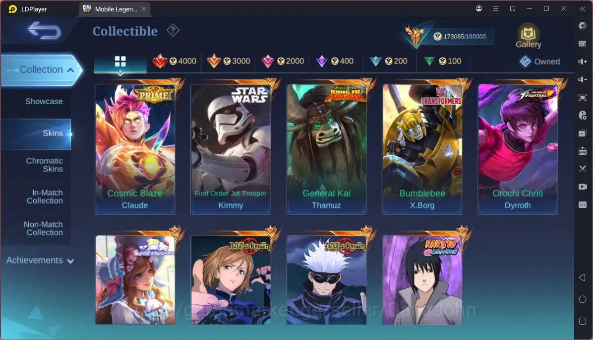 Mobile Legends: Bang Bang Accounts GLOBAL Hero 132 Skin 476|Legend Gusion,Lunox|JJK X image 6