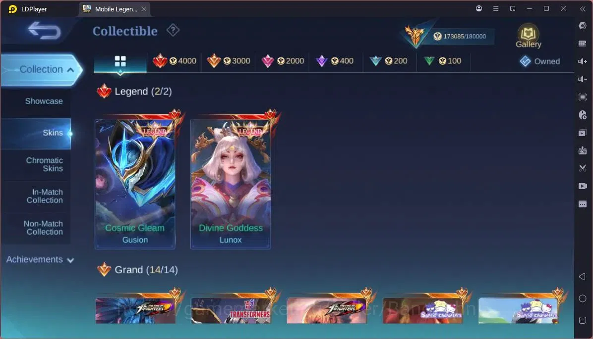 Mobile Legends: Bang Bang Accounts GLOBAL Hero 132 Skin 476|Legend Gusion,Lunox|JJK X image 8