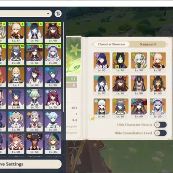 Genshin Impact Accounts Mid Game ASIA|AR 57|Free HSR|8 Limited 4(*5 Weapon)|Ayaka+Sign,Yelan C1,Hu Tao