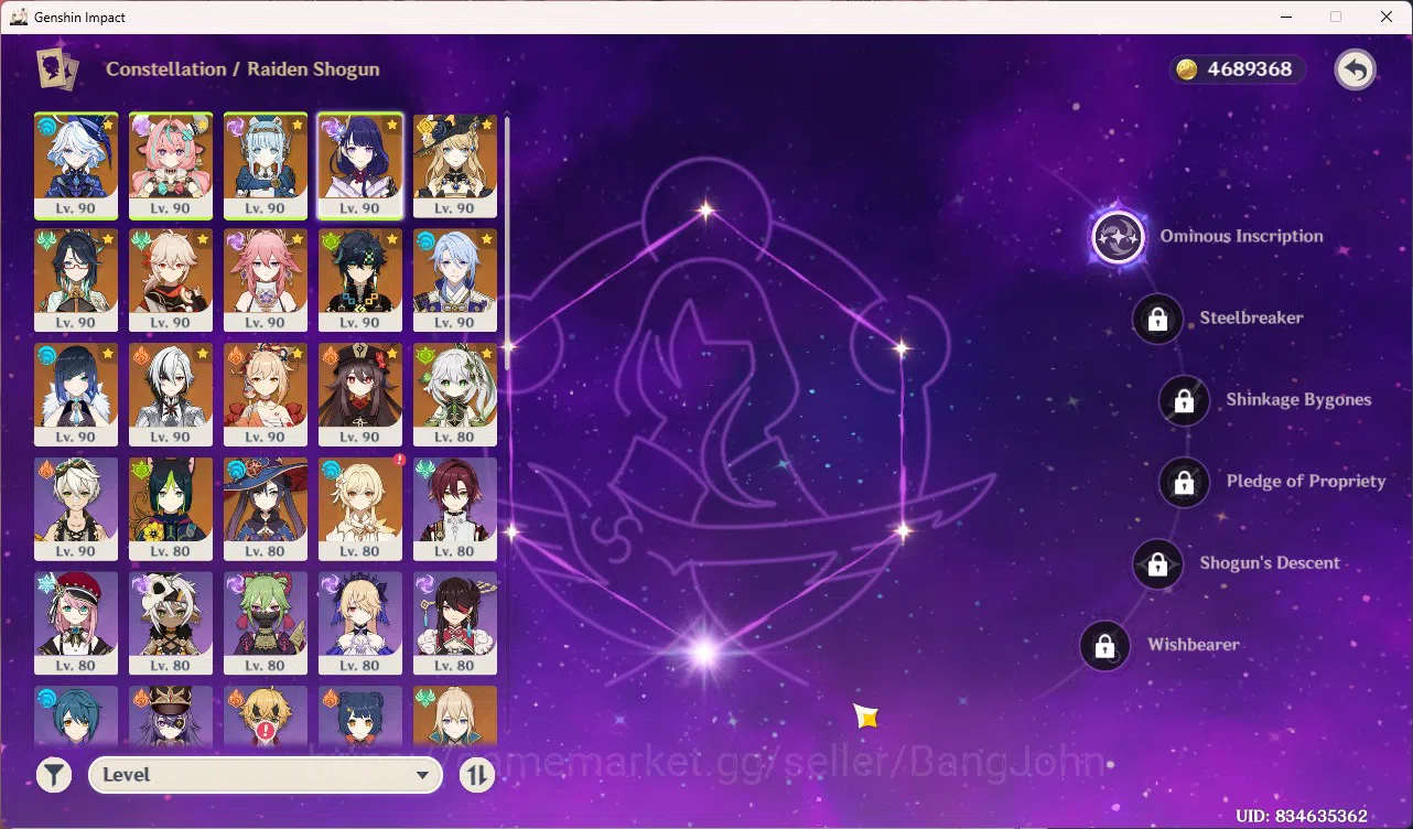 Genshin Impact Accounts Asia AR60 | Raiden C1, Hu Tao C1+S, Arle+S, Kinich image 3