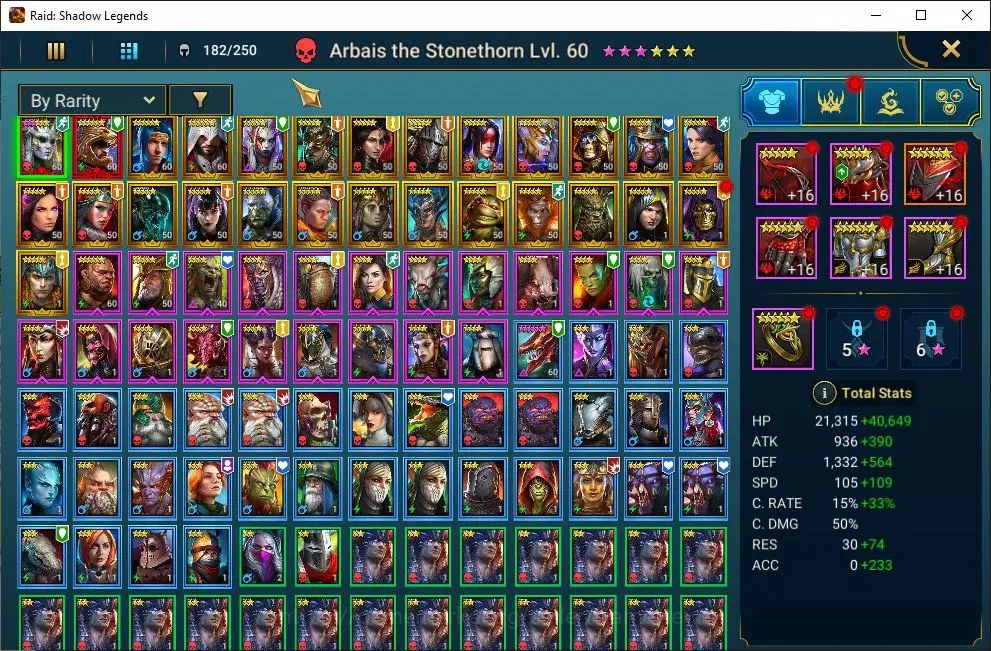 Raid: Shadow Legends Accounts Mid-Game Lv40 1,2M Power|2 Mythic(Arbais,Androc)|25 3