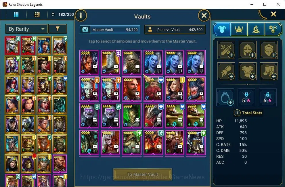 Raid: Shadow Legends Accounts Mid-Game Lv40 1,2M Power|2 Mythic(Arbais,Androc)|25 8
