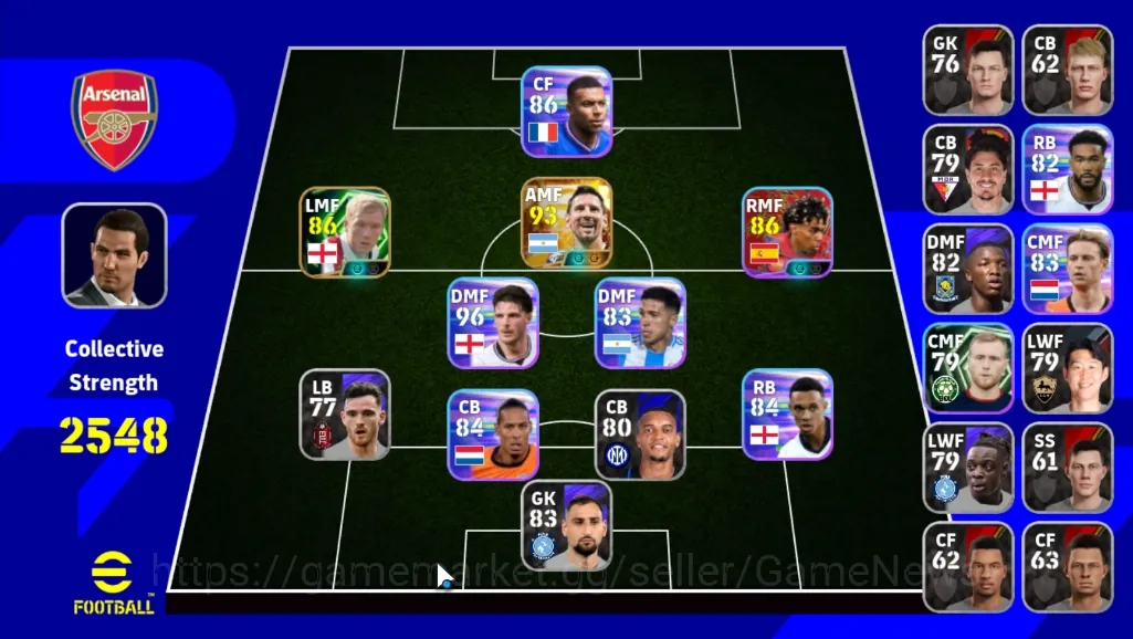 eFootball Accounts Mid-Tier Android|Power 2548|Big Time Lionel Messi '26|Epic Paul Scholes|3 Show Time Lionel Messi,Lamine 1