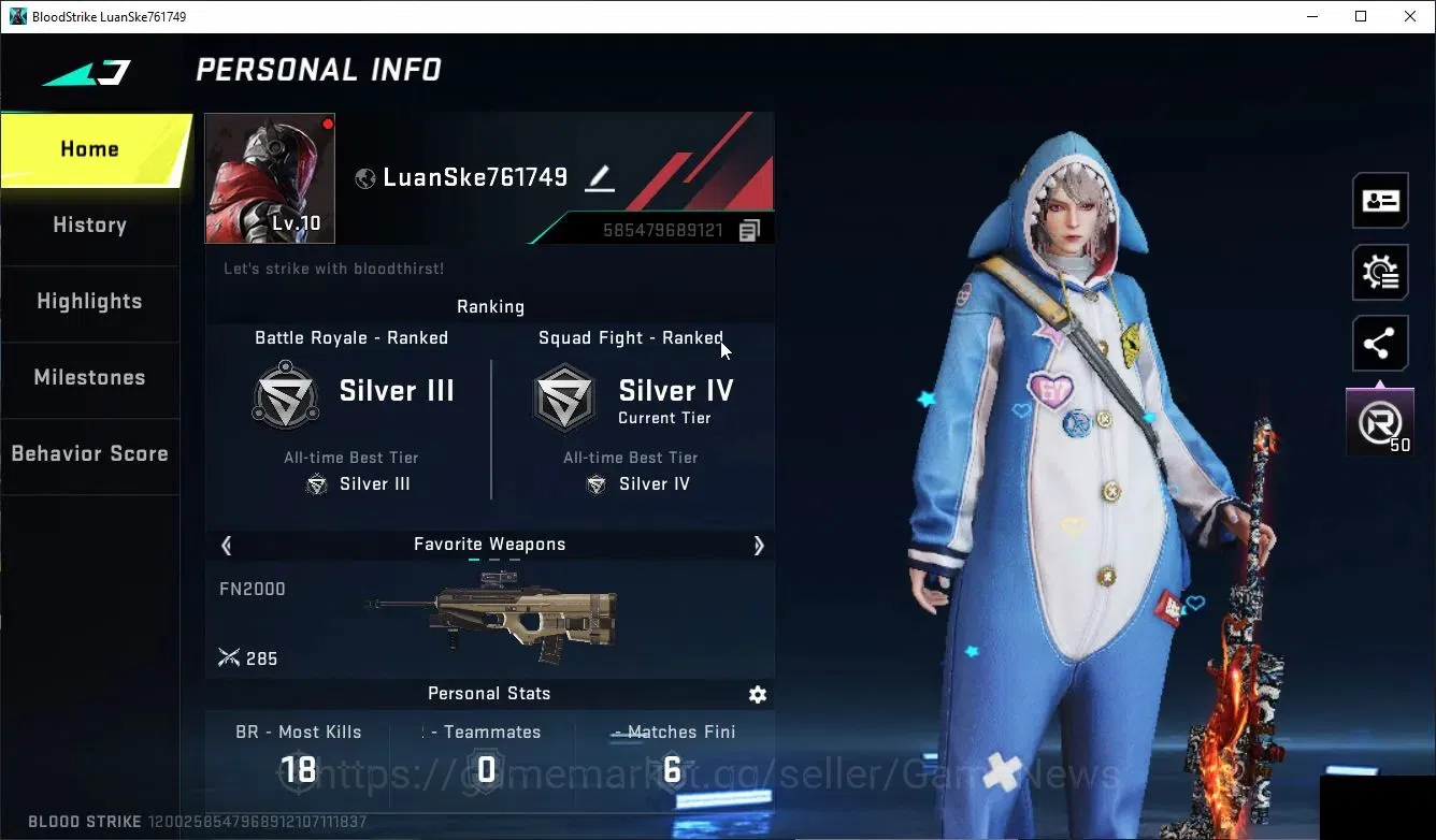 Blood Strike Accounts High-End ASIA|3 ULTRA Striker (HANK-PITCH STRIKE)+SKS-Elysium,M700|3 Legends Guns|NetEase(BLS5445) 2