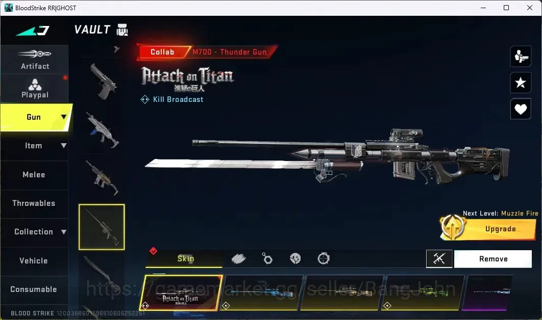 Blood Strike Accounts ASIA | COLLAB GUNS (3 7DS, 3 AOT, 2 EVANGELION)|19 image 13