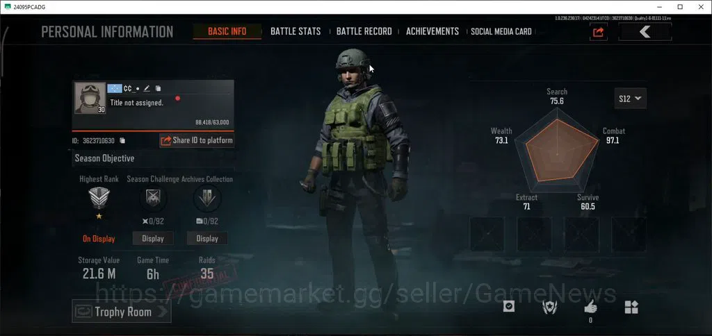 Arena Breakout Accounts MOBILE Lv30|SV 21,6M|AK 74N,SS SCARL,SS T03,AK12 G image 1