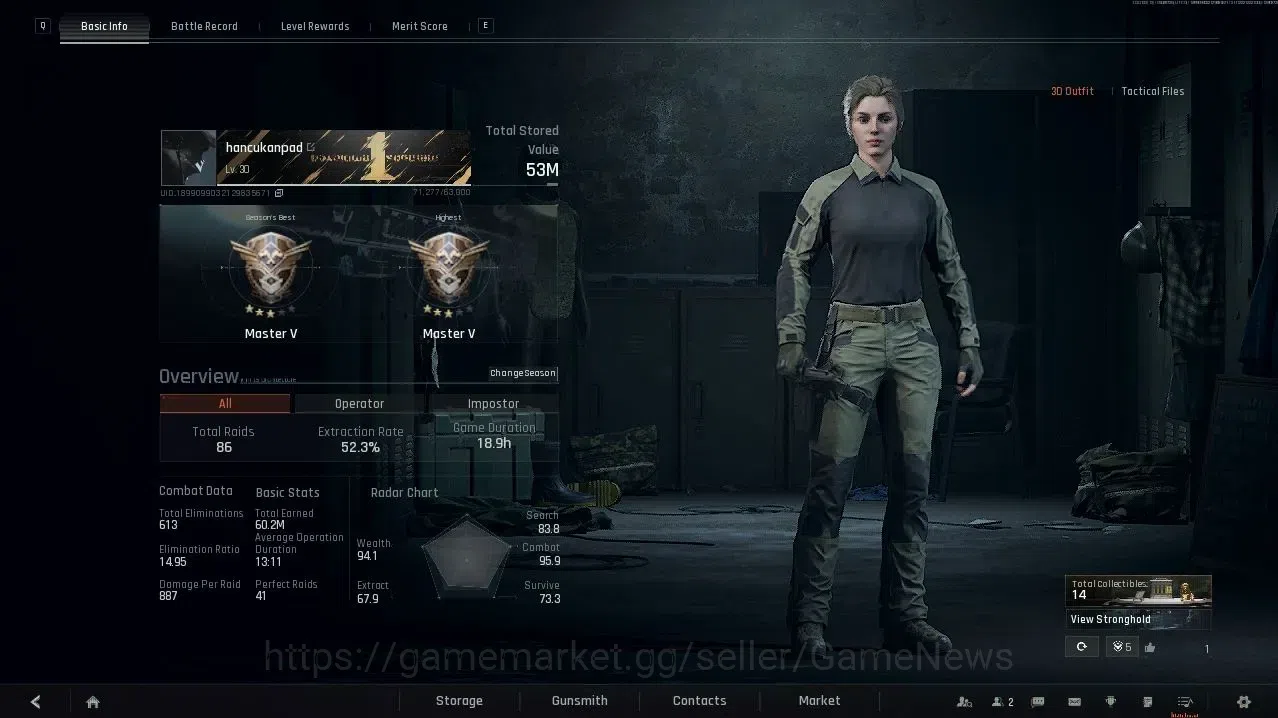 Arena Breakout: Infinite Accounts ABI|Lv30|SV 53M Koen 19M|Ready Forbidden - Skin Suit (Hunting Suit, Militia Suit)Many 12