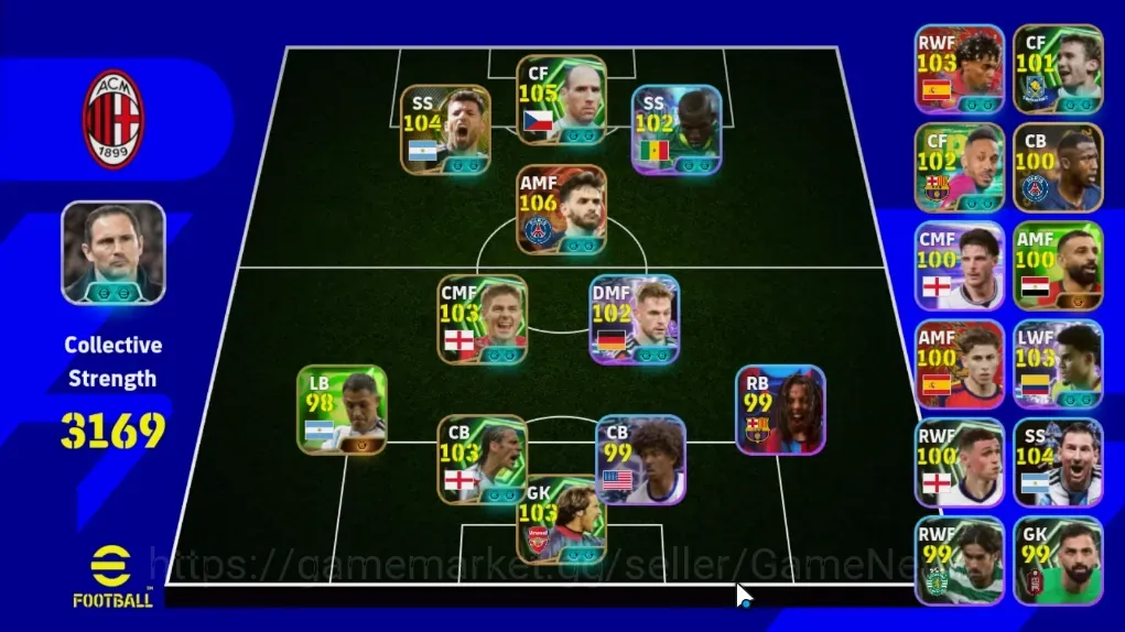eFootball Accounts Legends & Iconic Players Android|Power 3169|BigTime K.Kvaratskhelia|7 Epic Jan Koller,Sergio Aguero,Rio 1