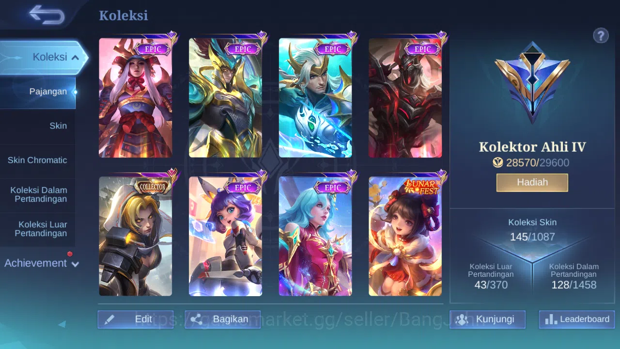 Mobile Legends: Bang Bang Accounts Hero 60 Skin 145 | CC Natalia | Lunar Change | Cre image 9