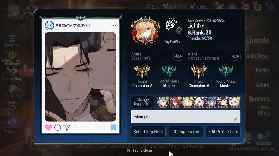Epic Seven Accounts ASIA VERIF|36 ML(LOTScales,BArunka,Har Setti,Etc)+ image 2