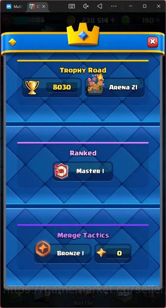 Clash Royale Accounts Mobile | KTL 13 | Trophy 8030 | 3 Champ | 3 Hero | image 2