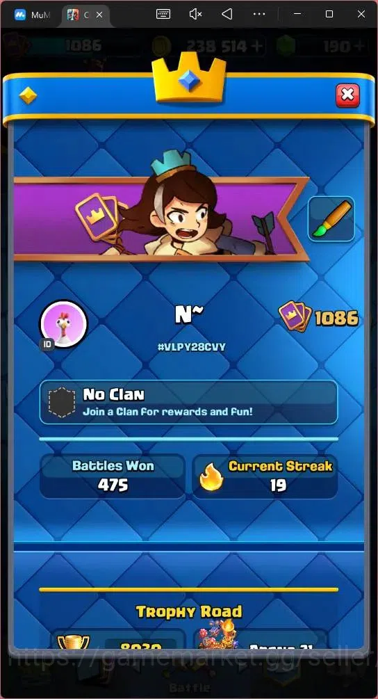 Clash Royale Accounts Mobile | KTL 13 | Trophy 8030 | 3 Champ | 3 Hero | image 3