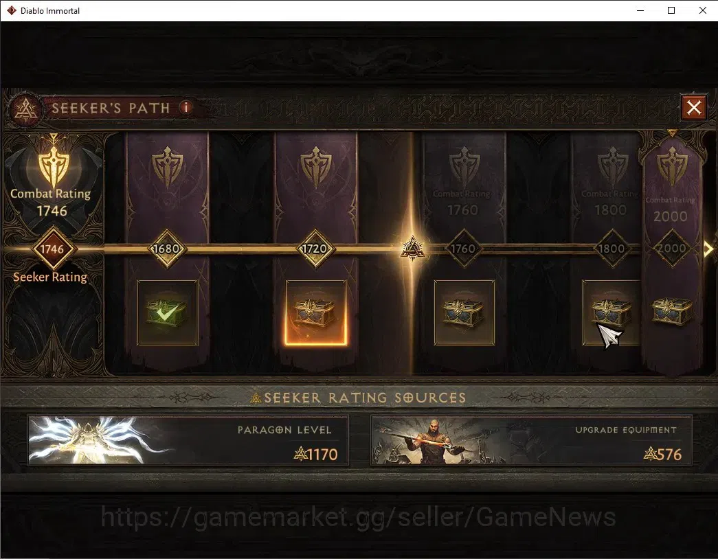 Diablo Immortal Accounts SA - Malah|CS ON|Lv60(390)|Tempest|CR 33k|Reso 330 image 13