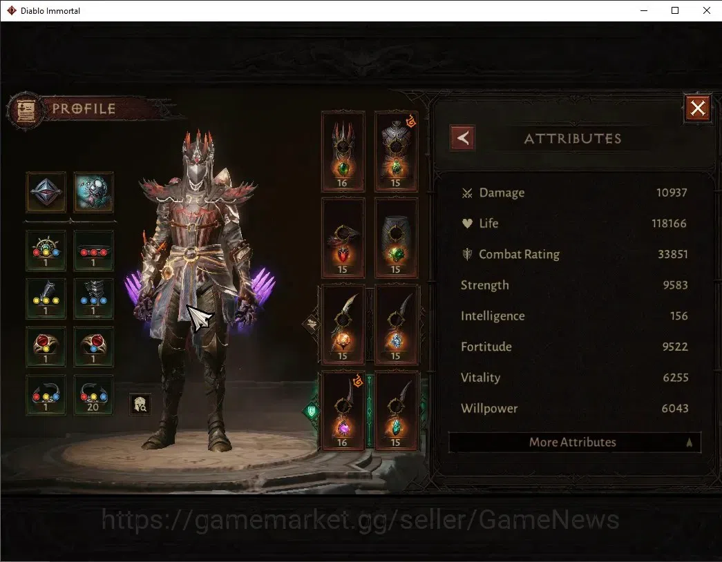Diablo Immortal Accounts SA - Malah|CS ON|Lv60(390)|Tempest|CR 33k|Reso 330 image 4