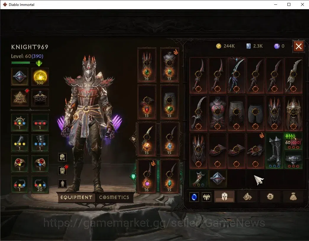 Diablo Immortal Accounts SA - Malah|CS ON|Lv60(390)|Tempest|CR 33k|Reso 330 image 5