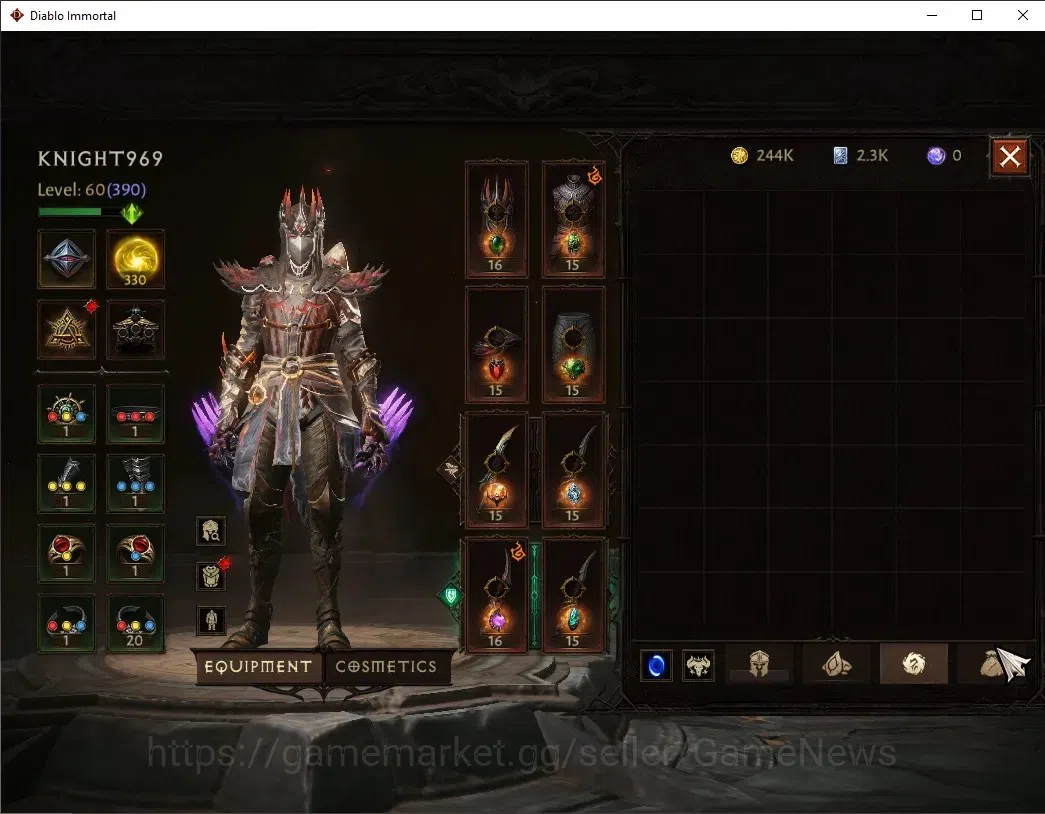 Diablo Immortal Accounts SA - Malah|CS ON|Lv60(390)|Tempest|CR 33k|Reso 330 image 7