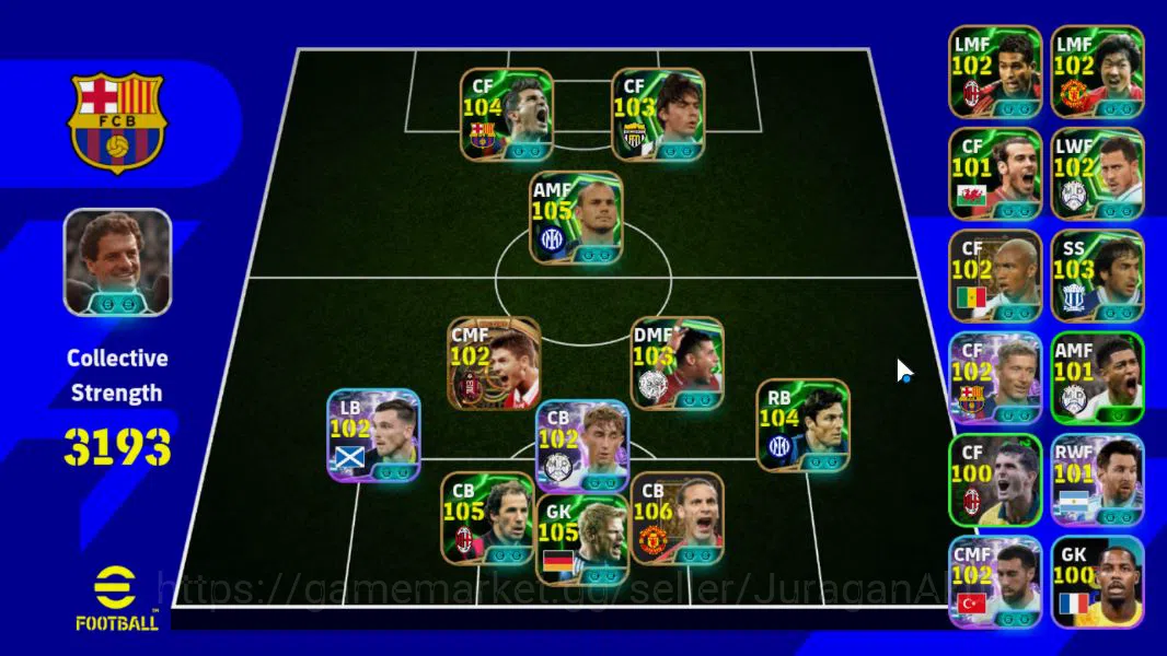 Mobile|David Villa Blitz Curler,Rio Ferdinand Fortress,Wesley Sneijder PhenomPass ,JavierZanetti Fortress,Etc|TakeEmail|(EF1172) eFootball Mid-Tier Mobile|David Villa Blitz Curler,Rio Ferdinand Fort image 1
