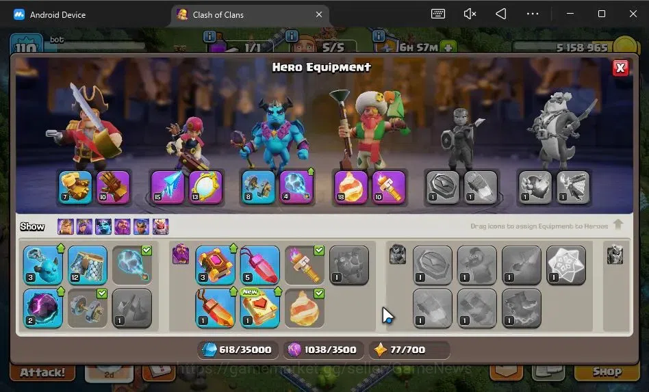 Clash of Clans Accounts TH 13-BH 7|LV 110|HH 6|BK 61,AQ 64,GW 33,MP 40|BM image 10
