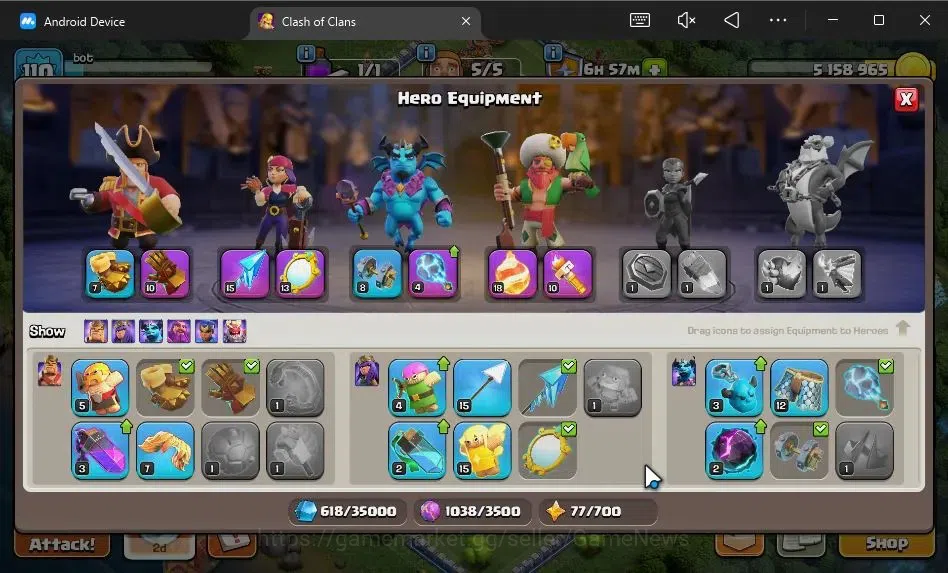 Clash of Clans Accounts TH 13-BH 7|LV 110|HH 6|BK 61,AQ 64,GW 33,MP 40|BM image 9