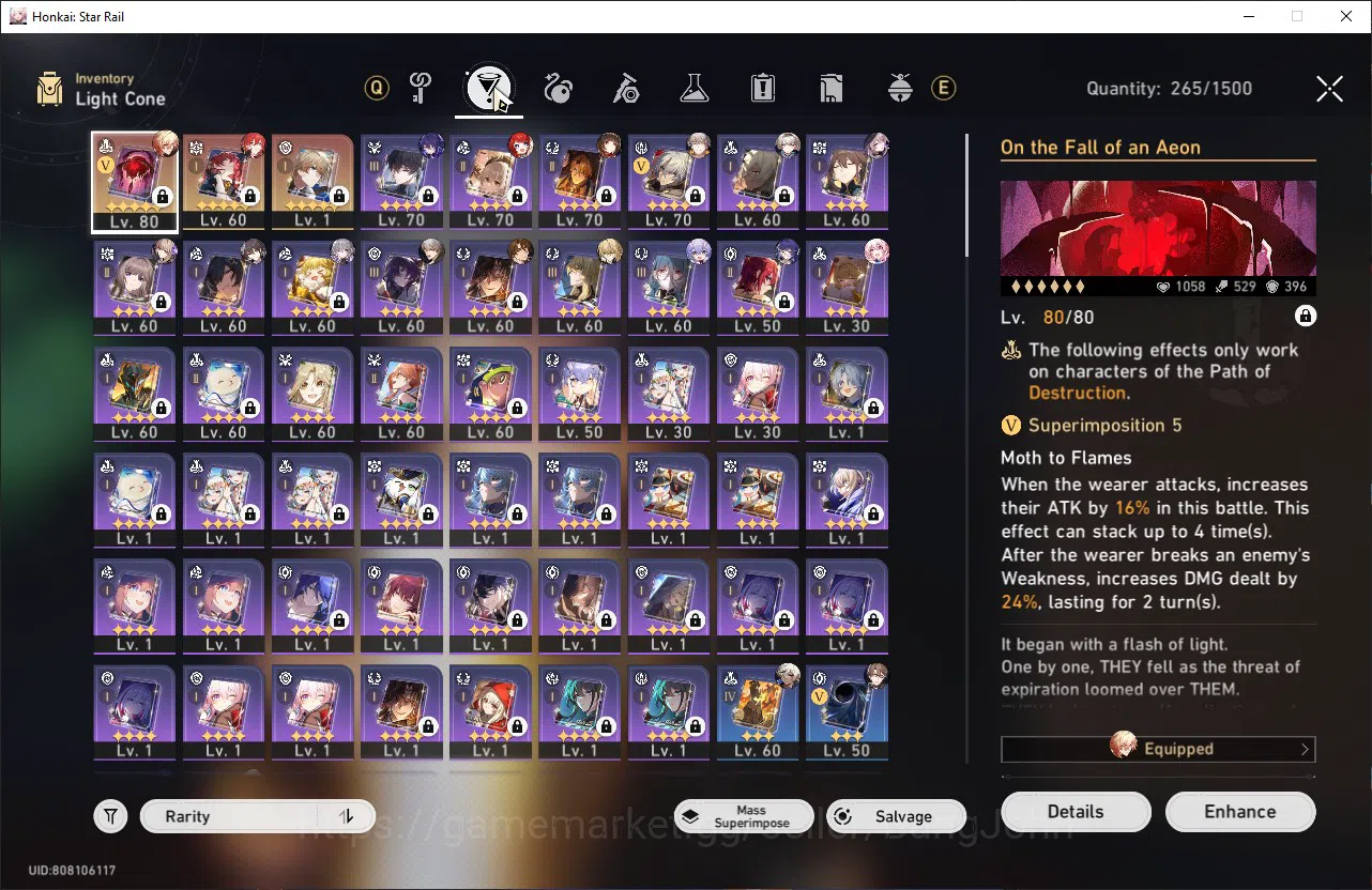 Honkai Star Rail Accounts ASIA|TL 68|11 limit|Firefly,YaoGuang,Acheron,TheHe image 5