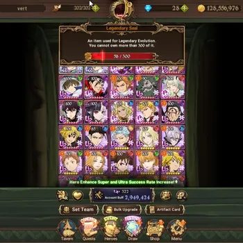 The Seven Deadly Sins: Grand Cross Accounts Endgame GLOBAL|2,9M CC|58 LS|2 LR,8 UR +Collab