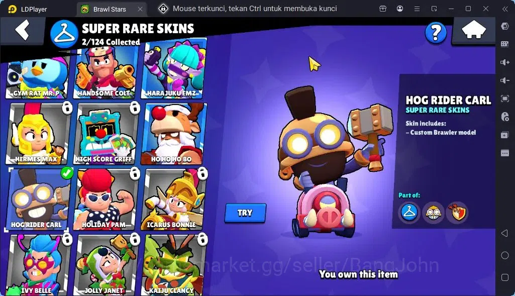 Brawl Stars Accounts Global |Trophy 1218| Brawler 1 Max with Supercharge |Skins 1 Mythic,4 Epic|Bling 10258|Protect 6