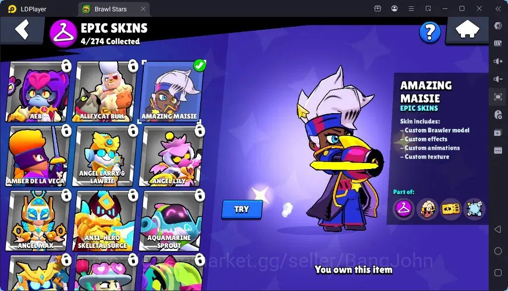 Brawl Stars Accounts Global |Trophy 1218| Brawler 1 Max with Supercharge |Skins 1 Mythic,4 Epic|Bling 10258|Protect 7