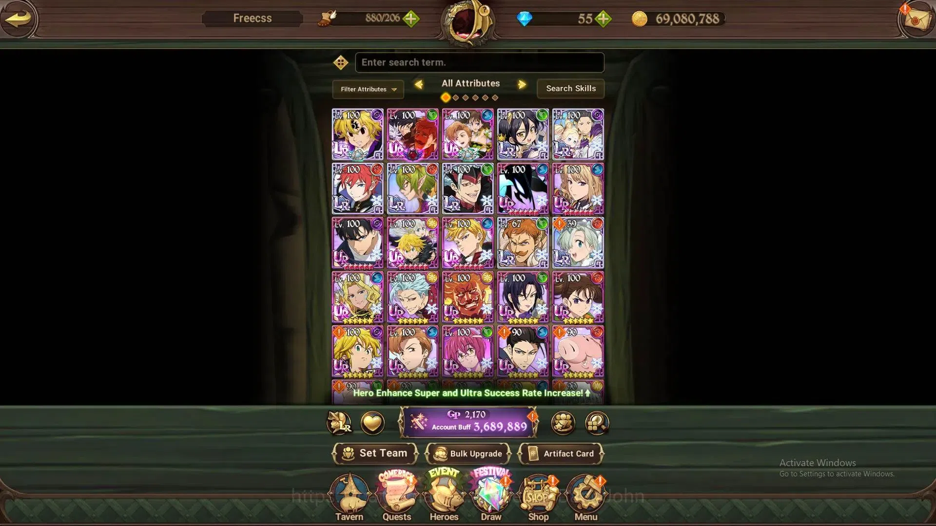 The Seven Deadly Sins: Grand Cross Accounts Global | 3.68M CC|LR 8|UR 9|LR Nemesis Meliodas Ma image 14
