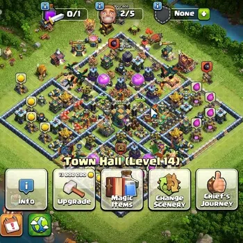 Clash of Clans High-End LV 152|TH 14-BH 8|HH 8|Limited Skin|BK 75,AQ 75,GW image 1