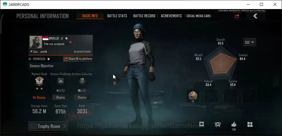 Arena Breakout Accounts High Value MOBILE|Lvl 30|SV 56M|CV 21M|1 Secret Document|6 Set|Sapper Shovel|AKM,Peak AEK,Splatter 2