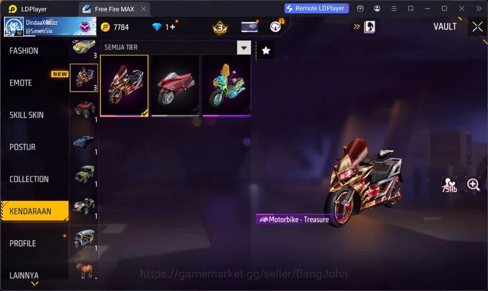 Free Fire Accounts Indonesia | Vault 190 | EVO GROZA-BANG! | Bundle B image 10
