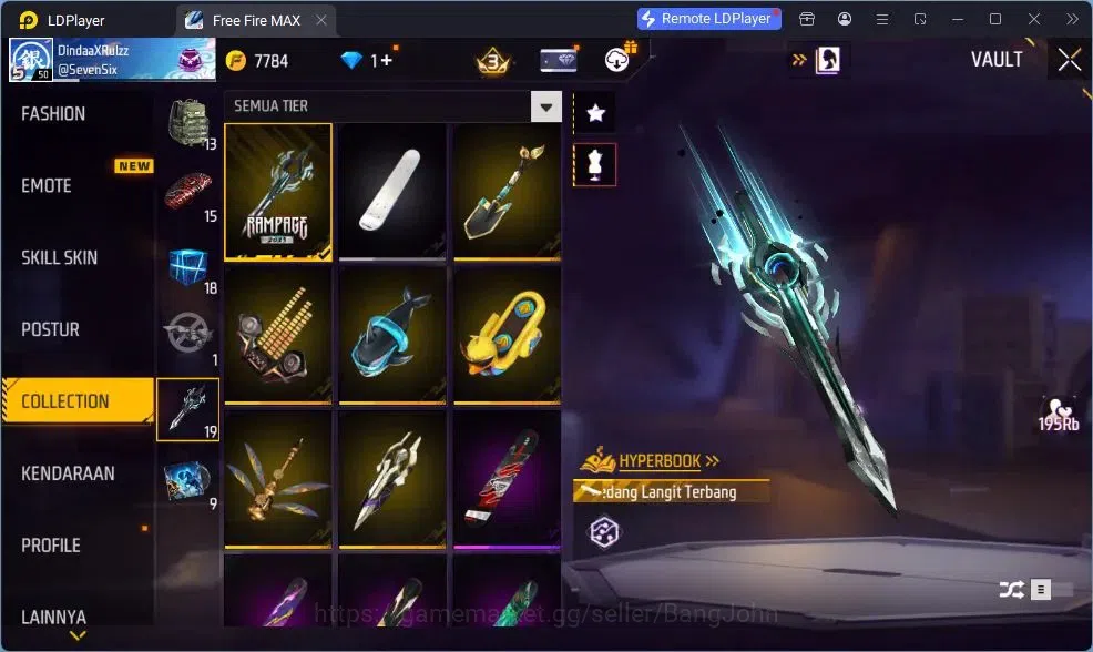 Free Fire Accounts Indonesia | Vault 190 | EVO GROZA-BANG! | Bundle B image 12