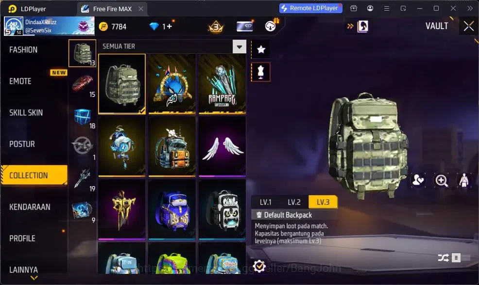 Free Fire Accounts Indonesia | Vault 190 | EVO GROZA-BANG! | Bundle B image 14