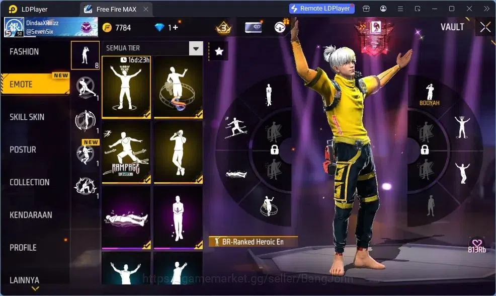 Free Fire Accounts Indonesia | Vault 190 | EVO GROZA-BANG! | Bundle B image 18