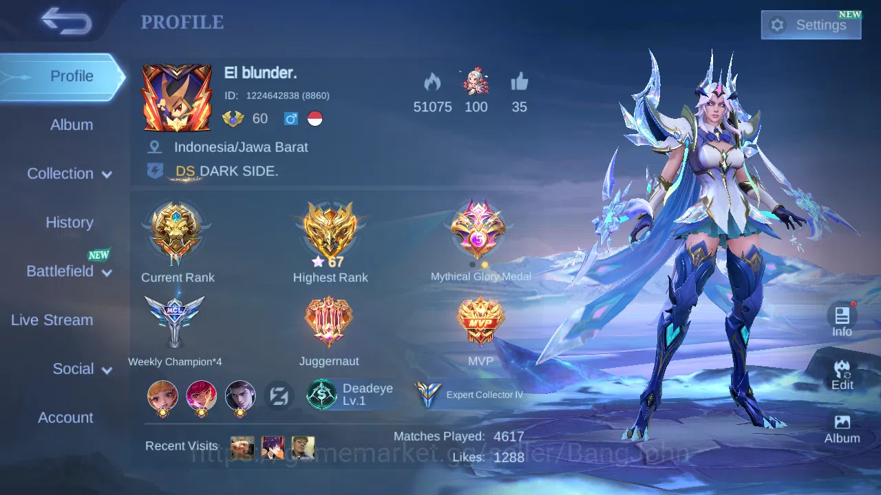 Mobile Legends: Bang Bang Accounts Hero 94 | skin 128 | cc natalia | blazing franco | image 1