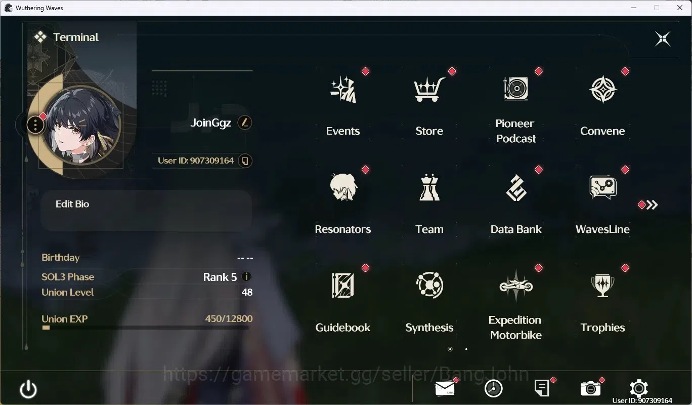 Wuthering Waves Accounts SEA|UL 48|Rank5|3 Char Limited [Hiyuki RC3,Lucilla image 1
