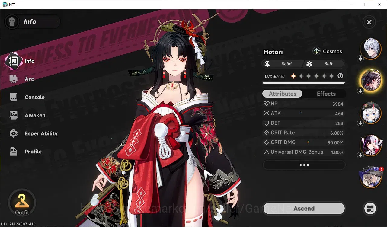 Neverness to Everness Accounts GLOBAL SEA|HL 13|TL 2|6 SSR Lacrimosa,Hotori,Jiuyu image 4