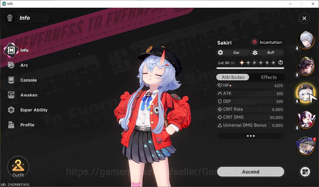 Neverness to Everness Accounts GLOBAL SEA|HL 13|TL 2|6 SSR Lacrimosa,Hotori,Jiuyu image 5