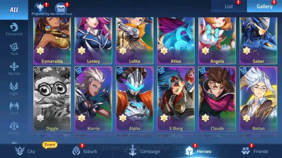 Mobile Legends: Adventure Accounts Global |LV 89|10041k Power |VIP 7|Camp 47-36 |Hero image 10