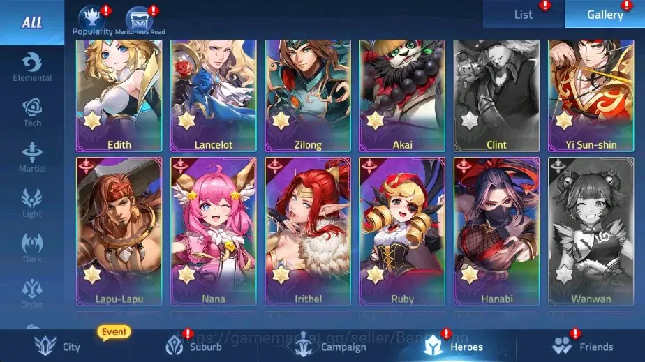 Mobile Legends: Adventure Accounts Global |LV 89|10041k Power |VIP 7|Camp 47-36 |Hero image 11