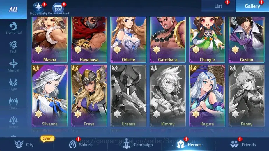 Mobile Legends: Adventure Accounts Global |LV 89|10041k Power |VIP 7|Camp 47-36 |Hero image 12