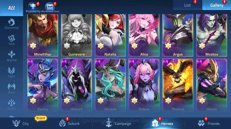 Mobile Legends: Adventure Accounts Global |LV 89|10041k Power |VIP 7|Camp 47-36 |Hero image 13