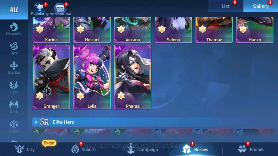 Mobile Legends: Adventure Accounts Global |LV 89|10041k Power |VIP 7|Camp 47-36 |Hero image 14