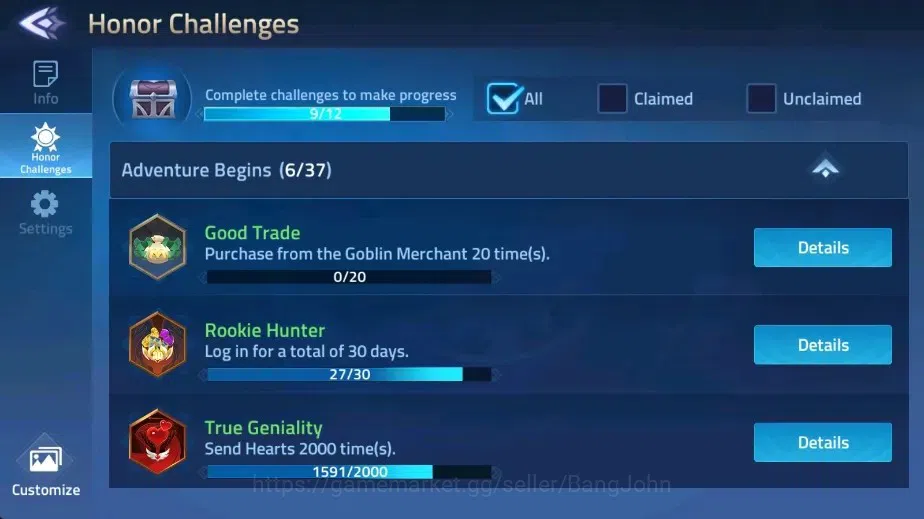 Mobile Legends: Adventure Accounts Global |LV 89|10041k Power |VIP 7|Camp 47-36 |Hero image 2