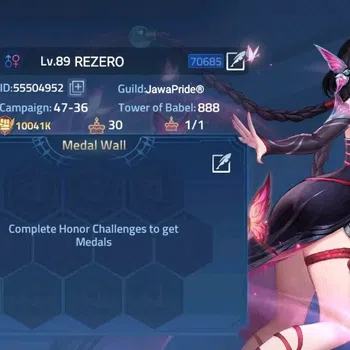 Mobile Legends: Adventure Accounts Global |LV 89|10041k Power |VIP 7|Camp 47-36 |Hero image 1