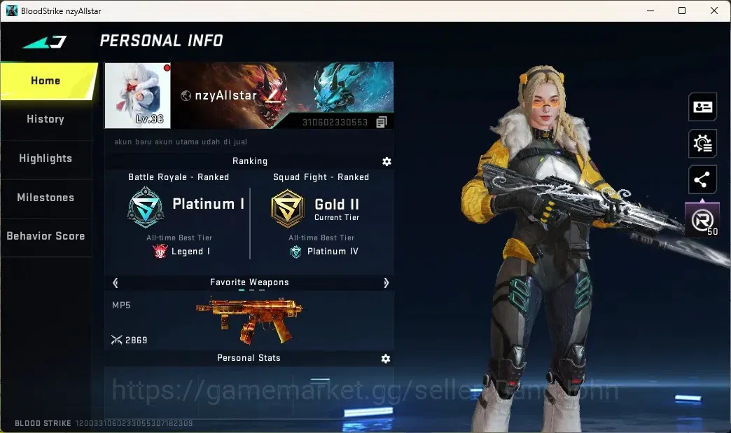 Blood Strike Accounts Others ASIA | 1 ETERNAL: Desert Eagle-Scorpius|2 TR Gun|1 Ultra Gun|1 TR Striker|2 Ultra Striker 1