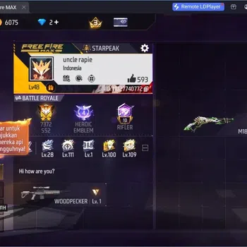Free Fire Accounts Indonesia | AUG - Blazing Fracture Lv. 4|M1887 - Hand Of Hope | Black Dragon Backpack | Check SS FF877B