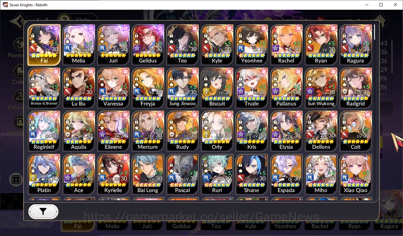 Seven Knights Re:Birth Accounts Global Sea|4 Ex-7k [FaiTC2,Gelidus,Melia,Juri]& 28 image 1